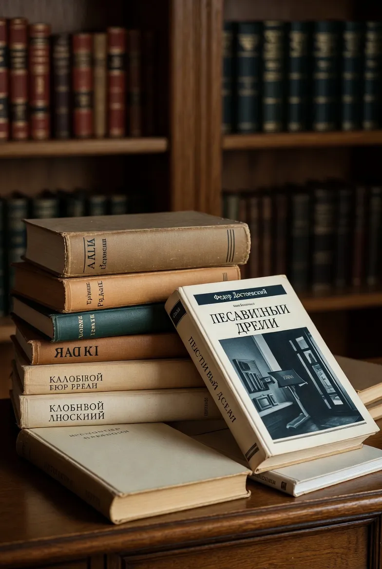 Russian literature section featuring Tolstoy and Dostoyevsky